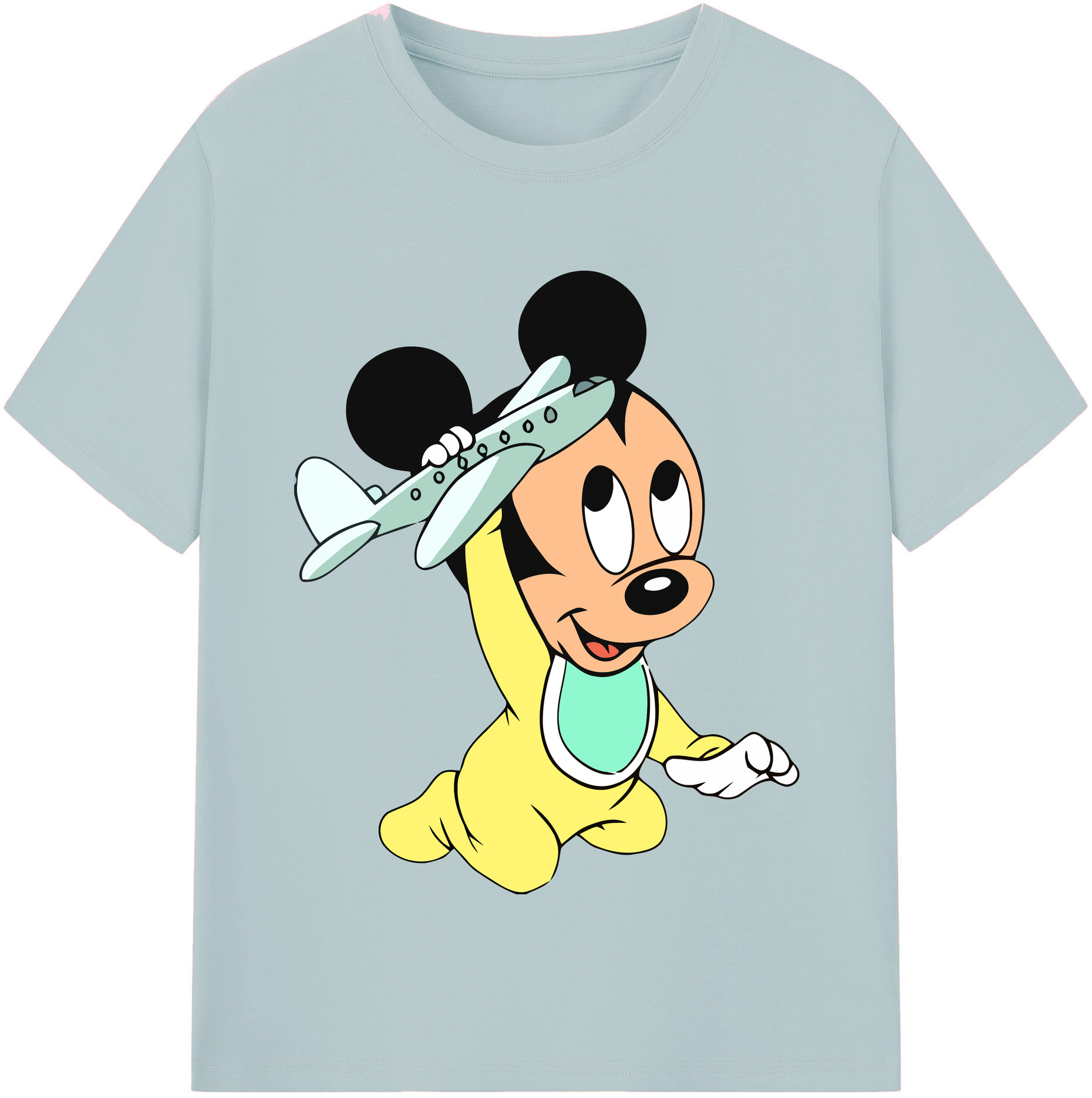 （画像用） ミッキーマウス Mickey Mouse 綿100％半袖Tシャツ（フロントプリント）